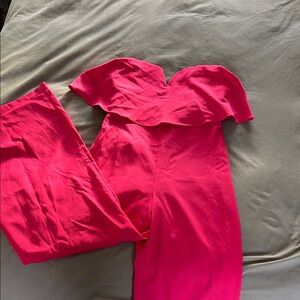 Strapless Jumpsuit in Vibrant Pink, size Medium, NWT